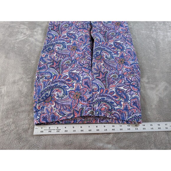 Isaac Mizrahi Live Pants Women’s 8P Purple Paisley Crop Pull On Mid Rise - Picture 7 of 10